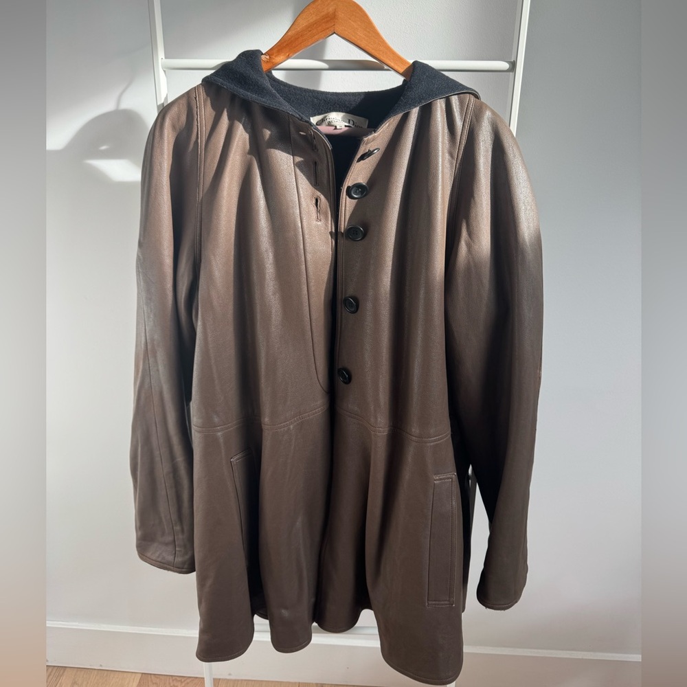 Vintage Christian Dior leather coat